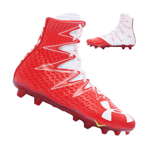 UNDER ARMOUR UA HIGHLIGHT MC FOOTBALL CLEATS MEN'S SIZE 10 RED WHITE 1269693-611 